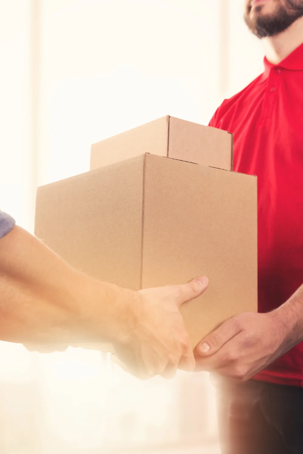 2 men exchanging a package